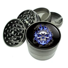Skull D15 Titanium Grinder 4 Piece Magnetic Hand Mueller Herbs Death