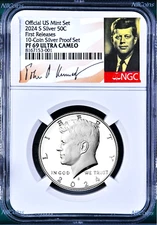 2024 S Proof SILVER Kennedy Half Dollar 50c NGC PF69 UC FR "10-Coin-PF-SET"