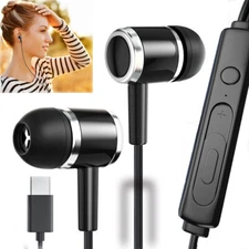 Earbud Headphones Stereo Type-C In-Ear Earphones with Mic for Samsung Galaxy PC