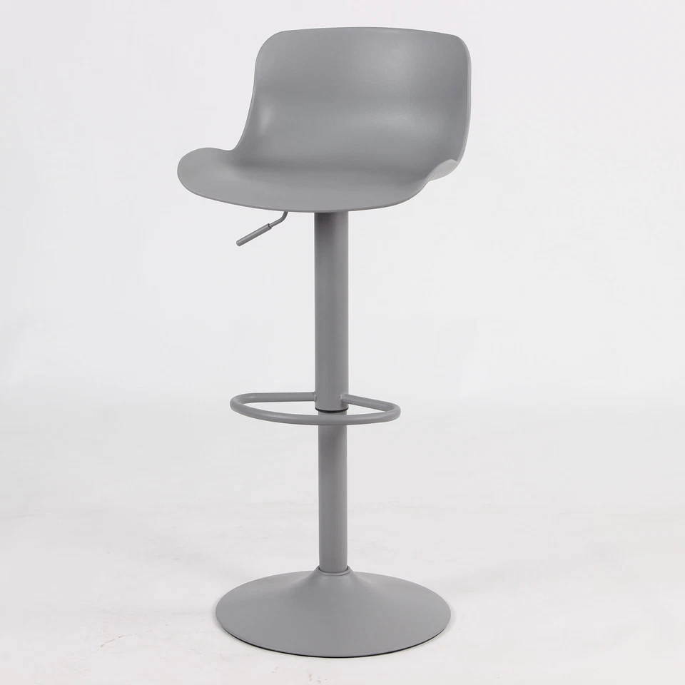 AmeriHome BS199GSET Adjustable Height Solid Color Bar Stool Set- Gray - Image 3 of 4