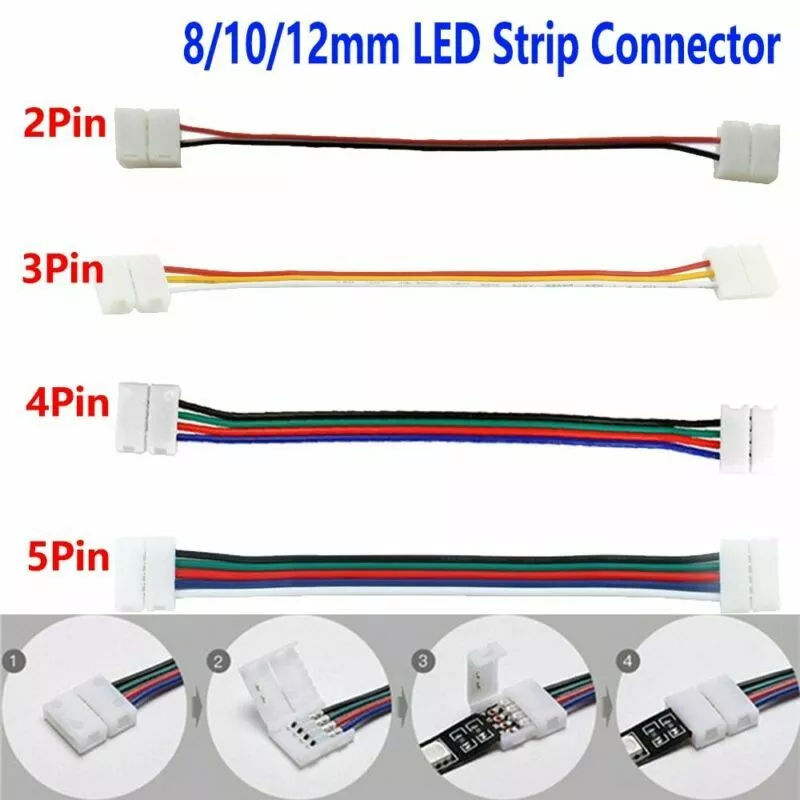 Pin LED Strip Connector F 3528 5050 5630 RGB LED Light to Wire eBay