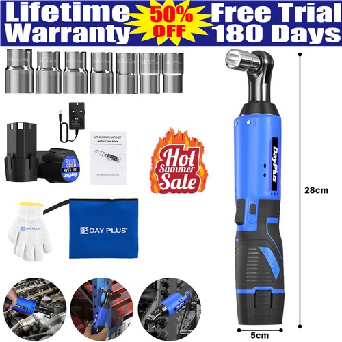 140N.m Ratchet Rattle Nut Gun 3/8" Drive 2x Battery Cordless Impact