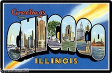 Greetings From Chicago Illinois Souvenirs Travel Refrigerator Magnet