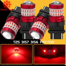 4X 3157 Strobe Red LED Stop Brake Tail Light 2800LM/SET For Jeep Wrangler 07-23