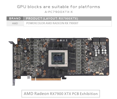 Bykski GPU Block For PowerColor AMD Radeon RX 7900XT Hellhound A-RX7900XTX-X - Photo 2/13