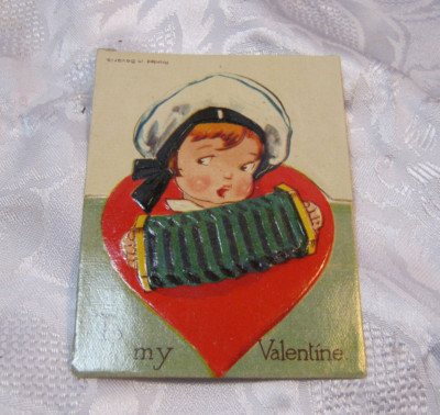 Vintage Antique Valentine Greetings Button box Cut Out Embossed Bavaria