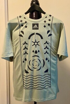 Adidas Men's 2XL Parley Ocean Plastic Breathable Sport Shirt Pale Green