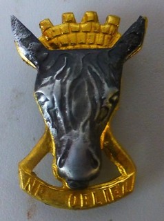 SOUTH AFRICA ARMY CAPE REGIMENT AFRICAN ZEBRA ANIMAL BORDER WAR METAL CAP BADGE