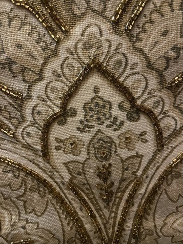 Pillow Cushion Beige Floral Beaded Textured Decorative Brown Thick Indoor Throw - Picture 9 of 12