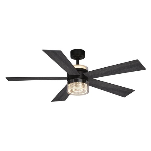 52" New Bronze Indoor Remote Integrated LED Ceiling Fan Clear Acrylic Shade - Picture 14 of 17