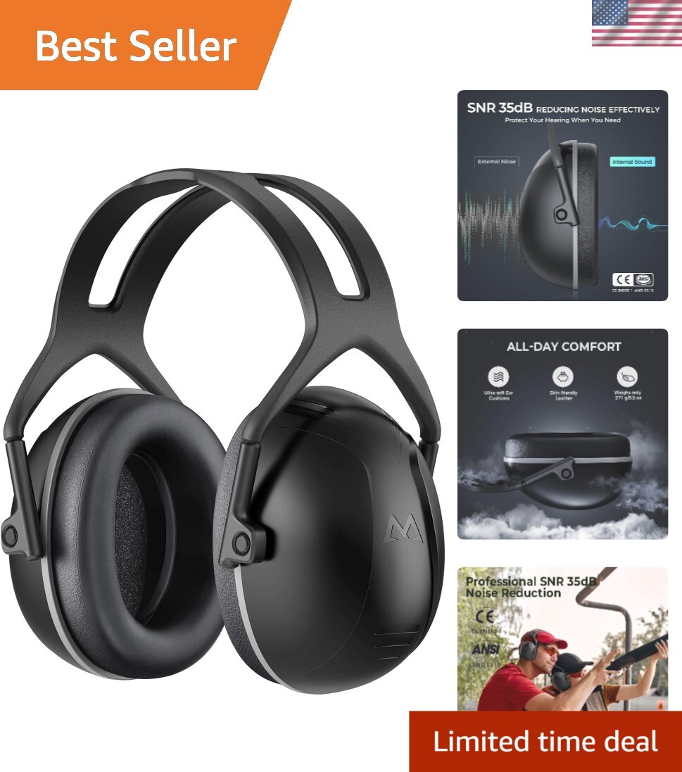 Ergonomic Noise Cancelling Headphones with 35dB Hearing Protection