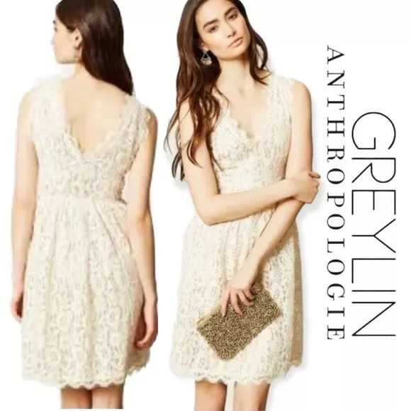 Anthropologie cream dress deals