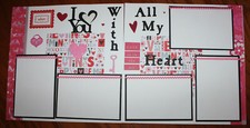 Valentine's Day scrapbook layout double page handmade photo ready assembled
