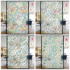 Floral Frosted Window Film Retro Glass Door Sticker Stained Self Adhesive