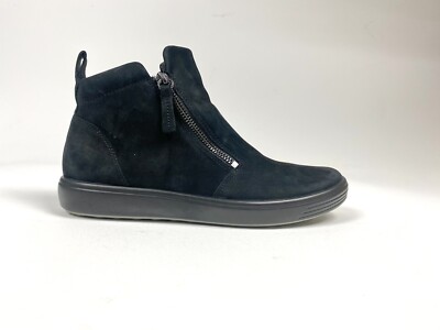 ECCO Soft 8-8.5 W 47031351052 Black/Black Super Clean EU 39 Zip Boots Suede-ish