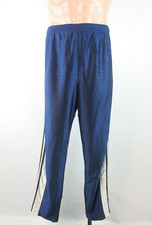 VTG 90s ADIDAS Snap Breakaway Track Joggers Pants Blue striped sz M PATCHED RARE