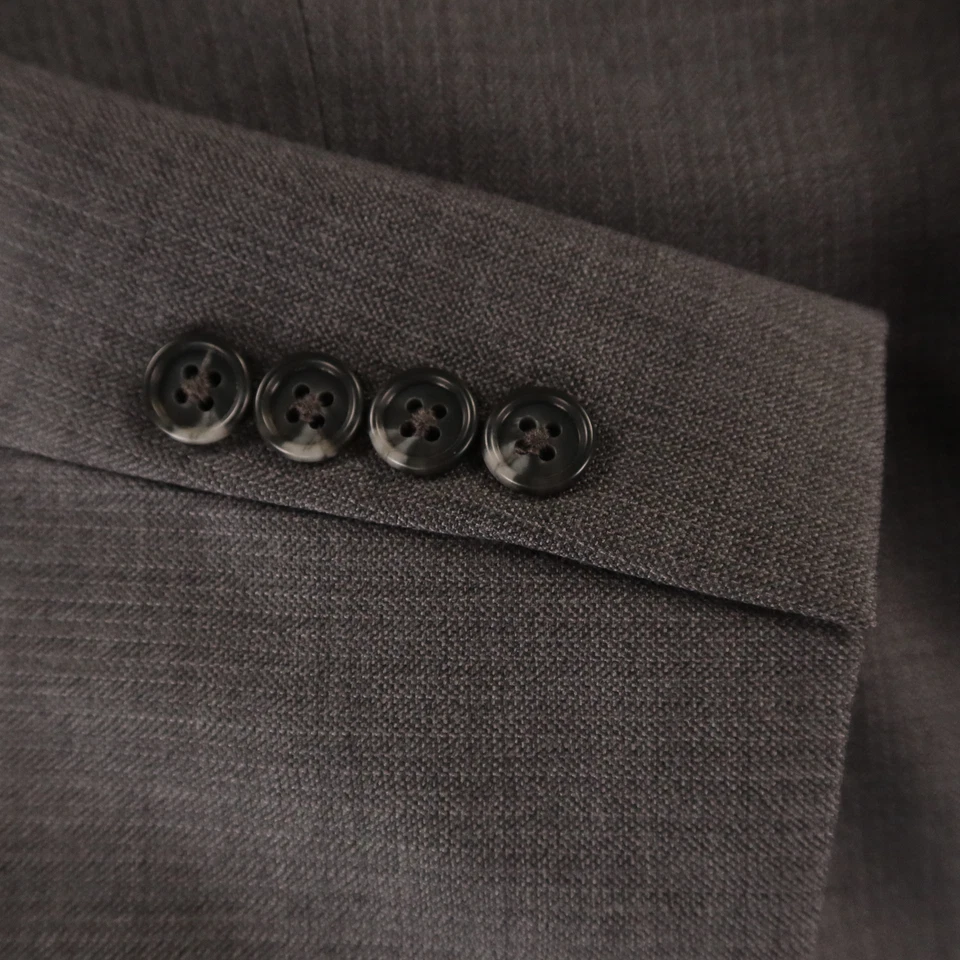 Chaqueta Claiborne M MT Gris Estrecho Espiga Rayas 100% Lana Blazer 40L Foto 4 de 4