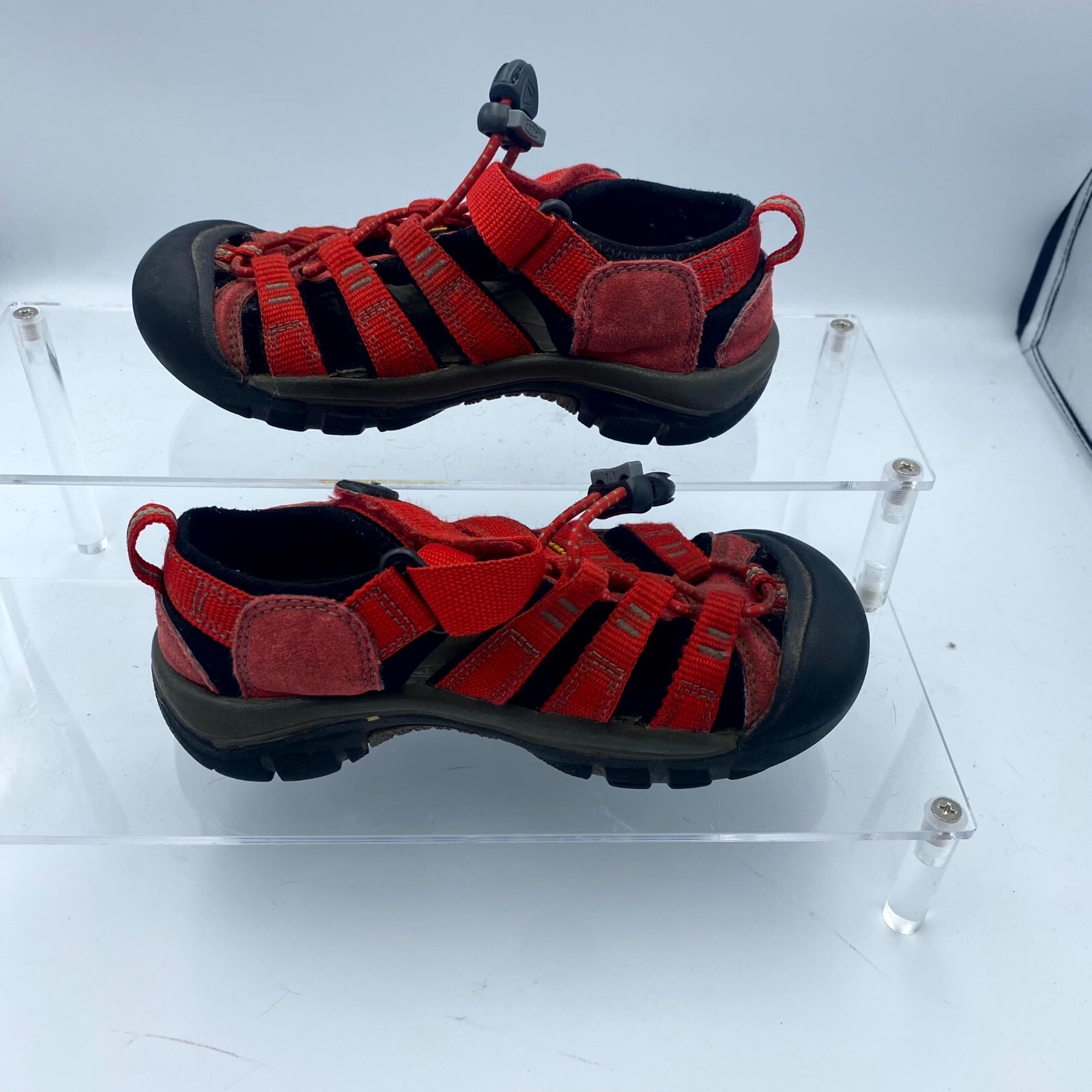 Keen Newport H2 bambino US 12 sandali nastro rosso gargoyle scarpe da trekking impermeabili