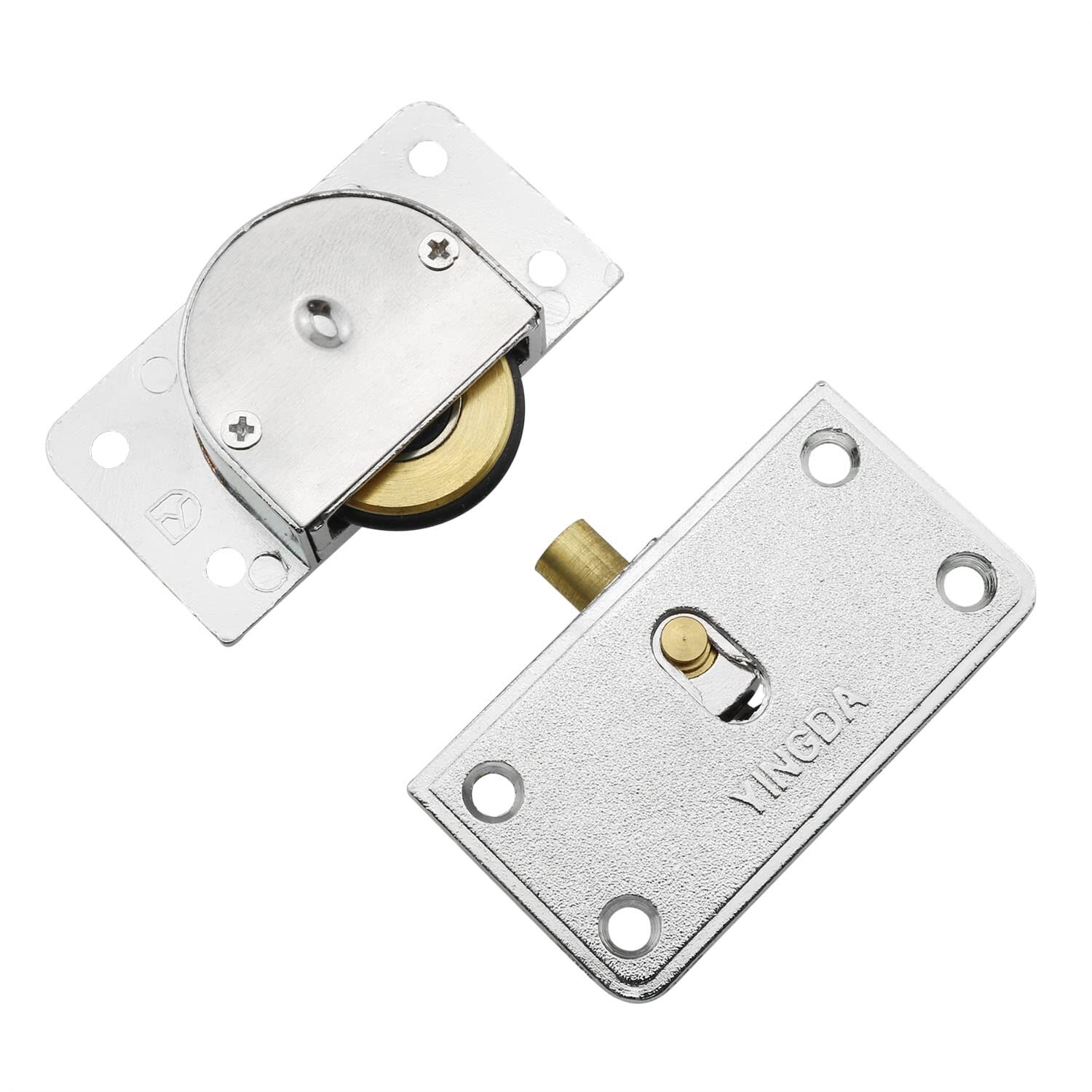 1set Wardrobe Pulley Closet Cabinet Sliding Door Wheels Rollers Furniture Har...-image