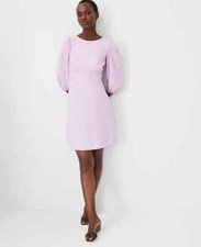 NEW $159 Ann Taylor linen blend open back flare dress sz 2