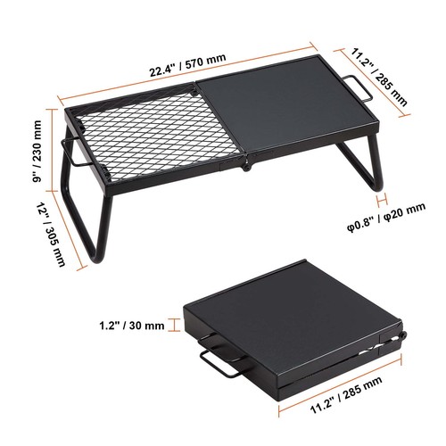 22.4" x 11.2" x 9" Grill Portable Camping Fire Pit - Picture 7 of 8