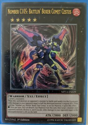 YuGiOh Number C105: Battlin' Boxer Comet Cestus Ultra Rare MP14/LTGY
