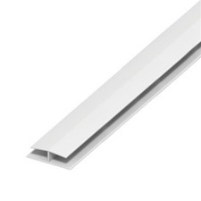 uPVC Flat Board Joint Trim - White  Soffit Board H Trim - 1.25m x 5 Panel Joints