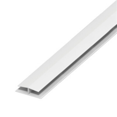 PVC Flachplatte Fugenverkleidung - weiße Untersichtsplatte H Blende - 1,25m x 5 Plattenfugen