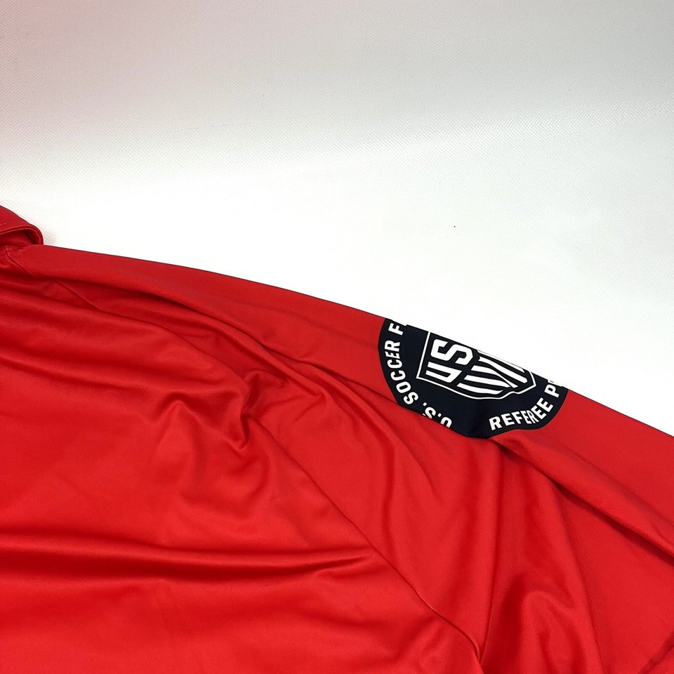 Official Sports Soccer Referee Program Uniform Red Long Sleeve Shirt