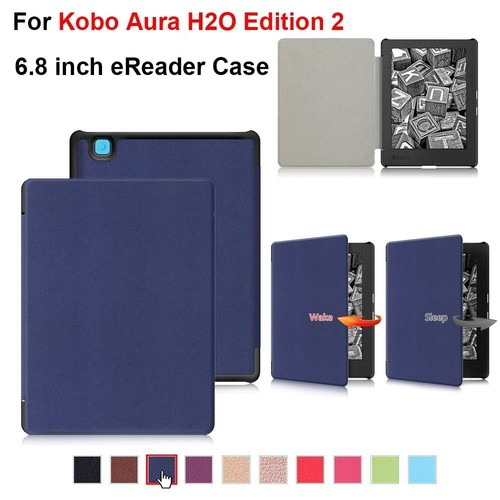 PU Leather Smart Case Shockproof Funda for Kobo Aura H2O Edition 2 - Picture 1 of 12