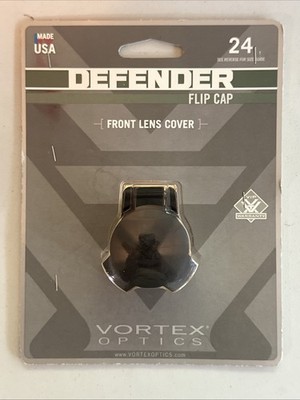 Vortex Optics Defender Flip Cap Front Lens Rifle Scope Cover, Black - O-24