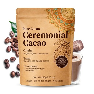 Ceremonial Cacao, Organic Cacao Powder, High Flavanol Cocoa Powder with Natur...
