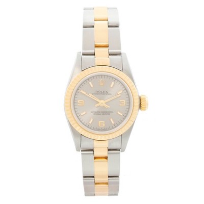 Rolex 67193 Ladies Oyster Perpetual Silver Dial 2-Tone Ladies Watch