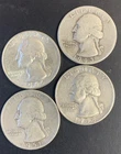 $1 Face - 90% Silver Washington Quarters Circulated Random Date