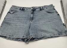 Women  s Plus Size 26 High-Rise Midi Denim Shorts Ava  Viv Slim Fit New w/Tags
