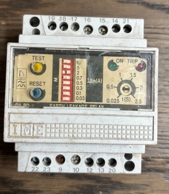 IME Earth Leakage Relay Ground Fault 110 240V AC Adjustable Untested