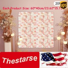 20 Pieces Flower Wall Panel Artificial Floral Backdrop Wall Decoration Backdrop