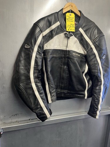 HEIN GERICKE REAL LEATHER RETRO BIKE JACKET SIZE UK 46 22 INCH PIT TO PIT - Picture 9 of 22
