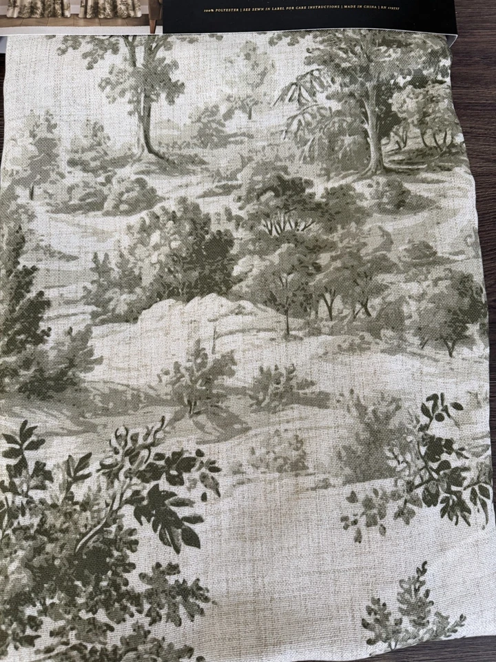 New Greenwood Forest Set of 2 Toile Curtain Panels  37"x96" Loden Green - Image 3 of 4