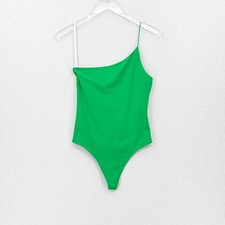ARITZIA BABATON Contour One Shoulder Cami Bodysuit Womens Medium Green Minimal
