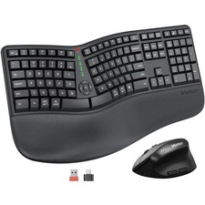 Ergonomic Keyboard and Mouse, Wireless Keyboard with Vertical Mouse, Split Cu...