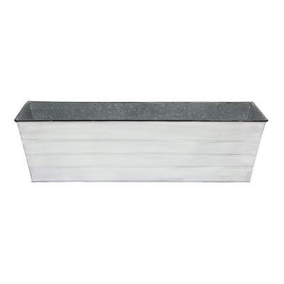 Classic White Planter Window Box Large Galvanized Steel Flower Box With Drainage