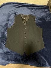 Men's JF J. Ferrar M Black Vest Button Front Like New
