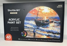 Shuttle Art 48 Pack Acrylic Paint Art Supplies Set - New & Sealed