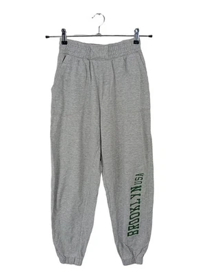 BERSHKA Pantalon de jogging Dames Pantalon T EU 38 gris clair style décontracté - Photo 1/4