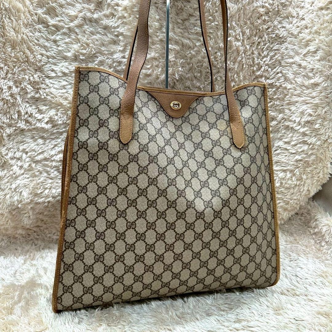 GUCCI GG PVC Beige Tote Bag Authentic G07101456