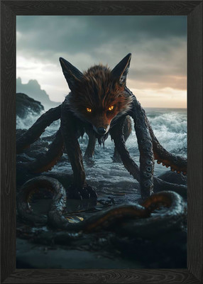 Fox-Octopus Hybrid Framed Wall Art Poster Canvas Print Picture