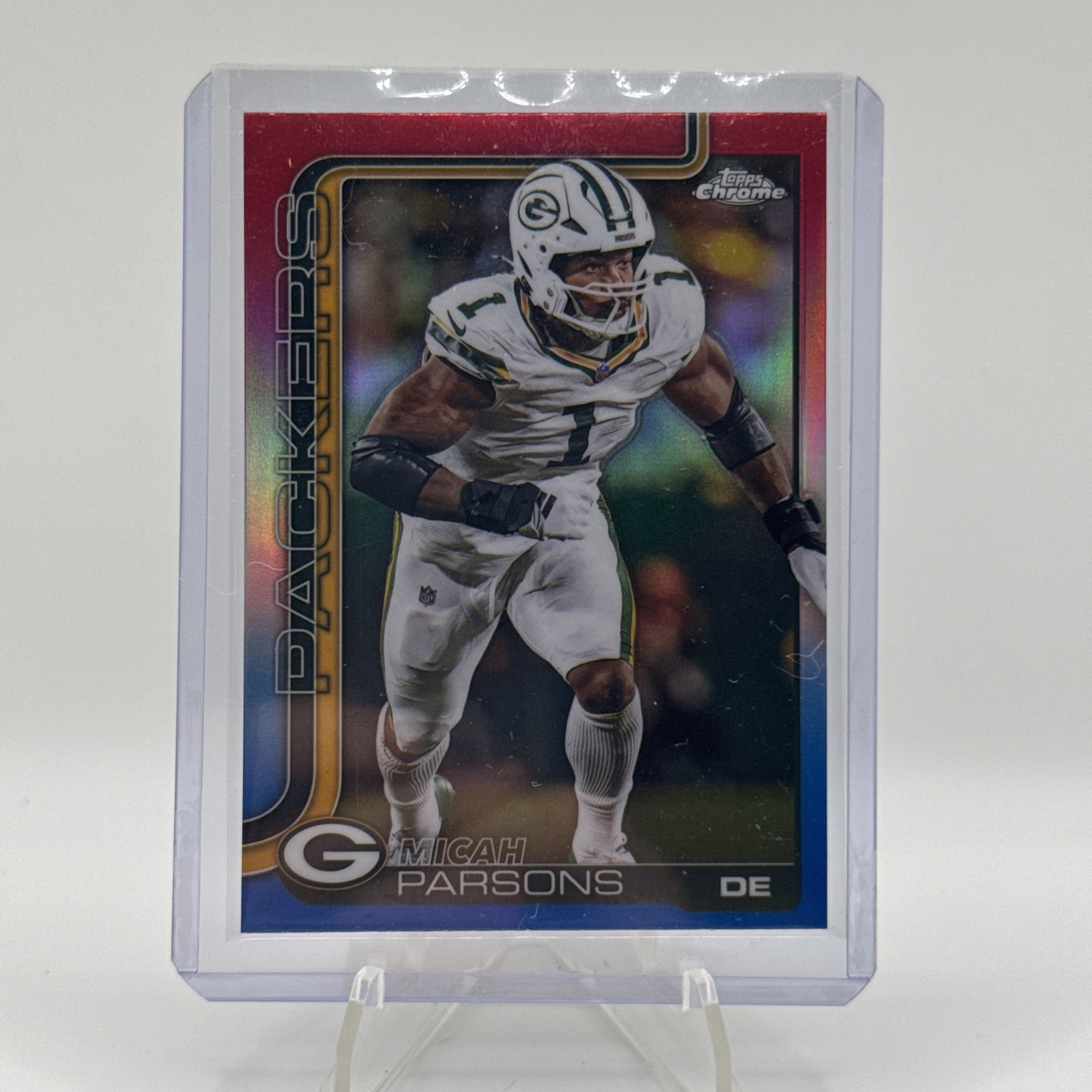 2025 Topps Chrome - Micah Parsons #77 Red White & Blue Refractor