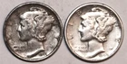 (2) Mercury Dimes - 1941P(XF) 1942D(XF/AU) - #0282ED - FREE SHIPPING