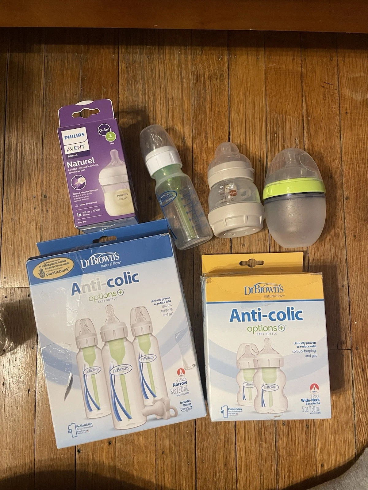 Lot of 9 New Baby Bottles Dr. Brown's Natural Flow Anti-Colic Philips Avent Mam
Opens in a new windo